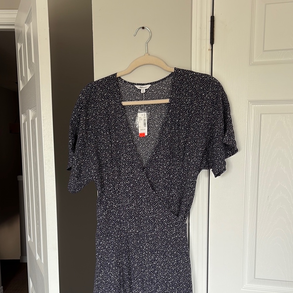 Reitmans Chic Navy and White Patterned Midi Dress